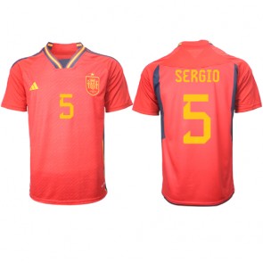 Hiszpania Sergio Busquets #5 Koszulka Podstawowych MŚ 2022 Krótki Rękaw